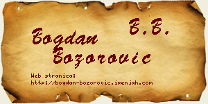 Bogdan Božorović vizit kartica